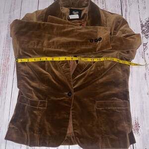 Vintage Panther Preppy Dark Academia Brown Velvet Blazer Y2k Jacket-11/12
